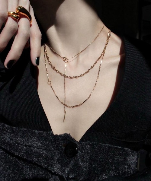 Soierieレイヤード ネックレス Layered necklace Soierie（ソワリー） ネックレス レイヤード ネックレス (3Set
