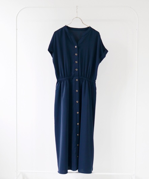 「Emilyan」 半袖ワンピース M ベージュ レディース_画像8