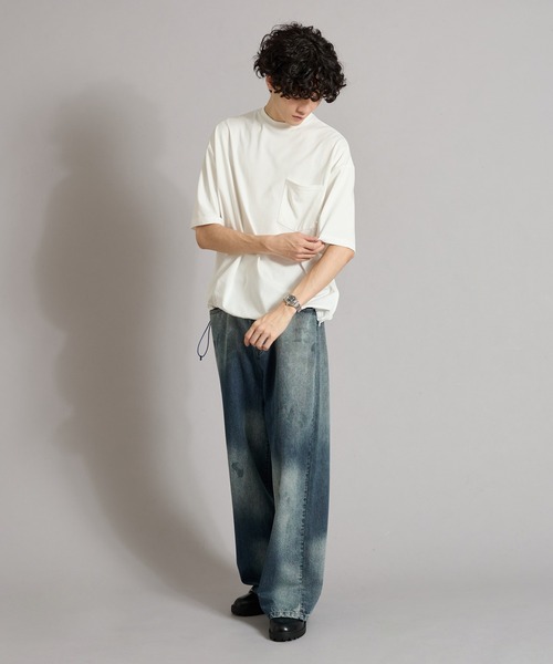 「WETTEMPT」 半袖Tシャツ LARGE ネイビー メンズ_画像3