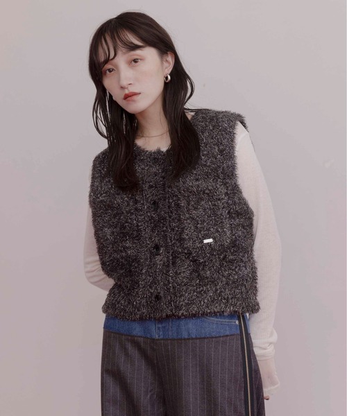 Eimee Law（エイミーロウ） ベスト ジレ キラキラニットショートベスト