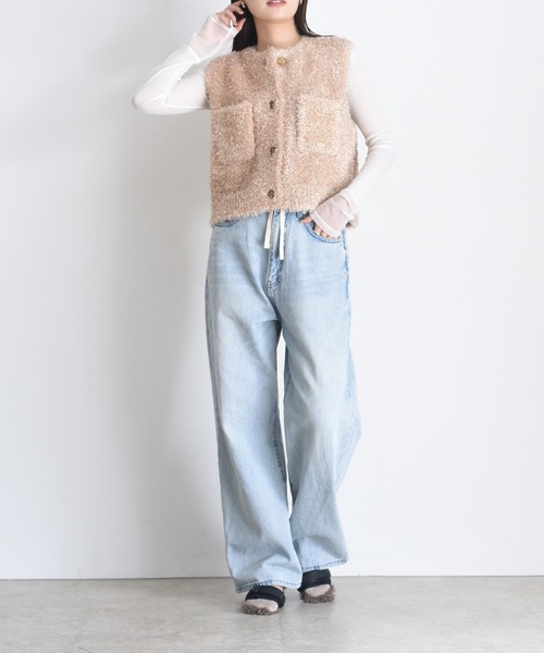 Eimee Law（エイミーロウ） ベスト ジレ キラキラニットショートベスト