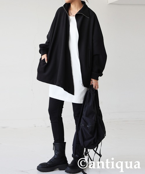antiqua（アンティカ） ブルゾン アウター 斜めZIP 裏起毛 ジョー