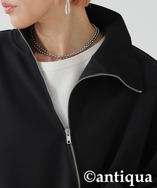 antiqua（アンティカ） ブルゾン アウター 斜めZIP 裏起毛 ジョー