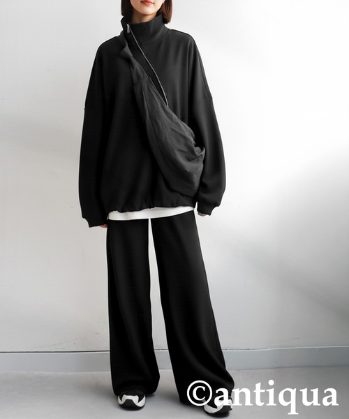 antiqua（アンティカ） ブルゾン アウター 斜めZIP 裏起毛 ジョー