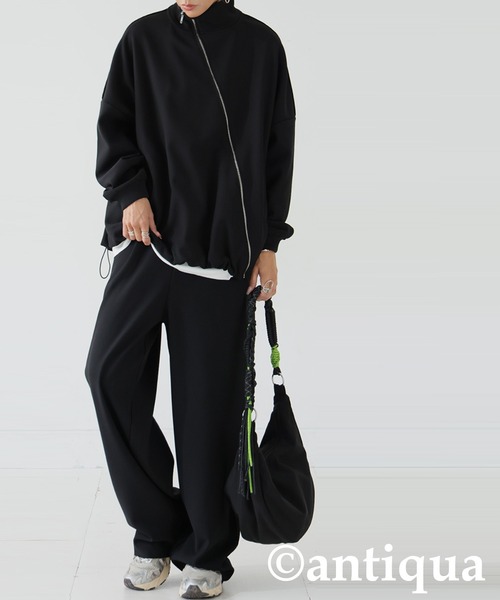 antiqua（アンティカ） ブルゾン アウター 斜めZIP 裏起毛 ジョー