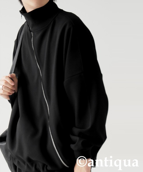 antiqua（アンティカ） ブルゾン アウター 斜めZIP 裏起毛 ジョー