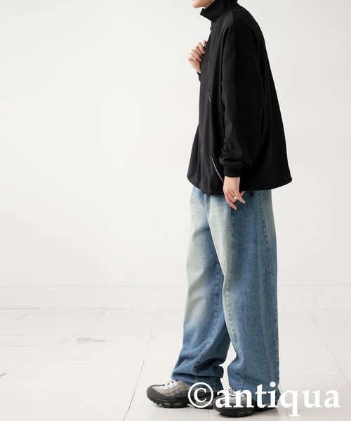 antiqua（アンティカ） ブルゾン アウター 斜めZIP 裏起毛 ジョー