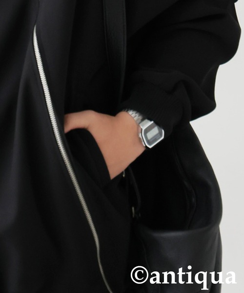 antiqua（アンティカ） ブルゾン アウター 斜めZIP 裏起毛 ジョー