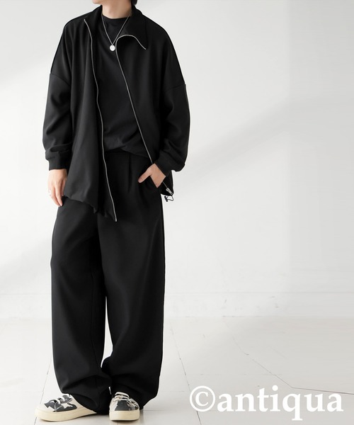 antiqua（アンティカ） ブルゾン アウター 斜めZIP 裏起毛 ジョー