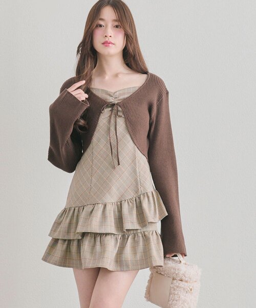 OLIVE des OLIVE（オリーブデオリーブ） ワンピース ニットボレロ