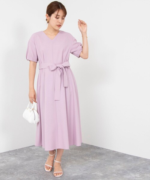 「NOLLEY'S」 半袖ワンピース 38 ベージュ レディースの画像