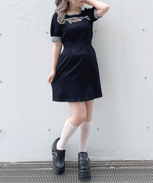 「abc une face」 半袖ワンピース FREE ベージュ レディース_画像4