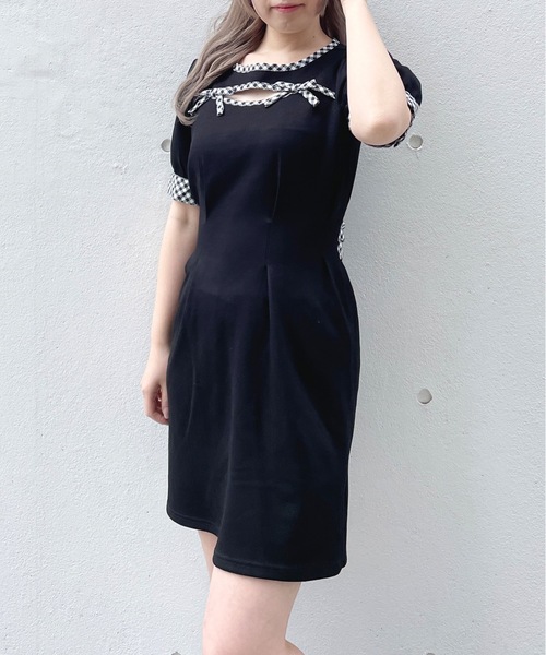 「abc une face」 半袖ワンピース FREE ベージュ レディース_画像8