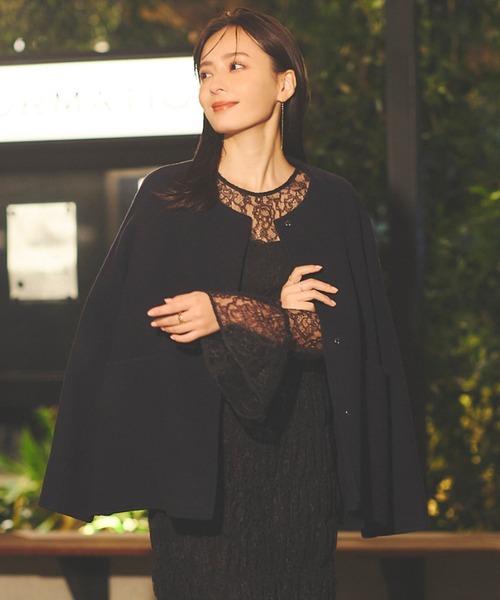 anuans（アニュアンス） ノーカラージャケット FREE ネイビー