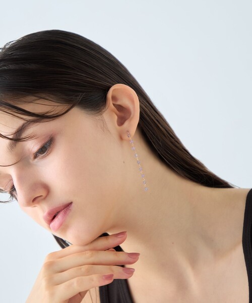 ete（エテ） ピアス ナチュラルストーン ロング ピアス レディース