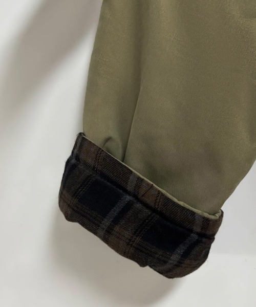 トレンチコート コート チェック柄裏地付きロングトレンチコート