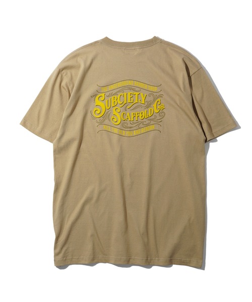 「Subciety」 半袖Tシャツ LARGE ブラック×ピンク メンズ_画像2