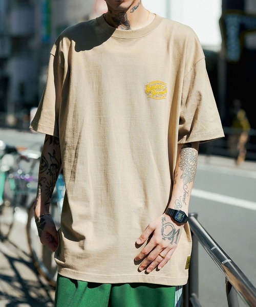 「Subciety」 半袖Tシャツ LARGE ブラック×ピンク メンズ_画像3