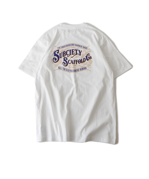 「Subciety」 半袖Tシャツ LARGE ブラック×ピンク メンズ_画像9