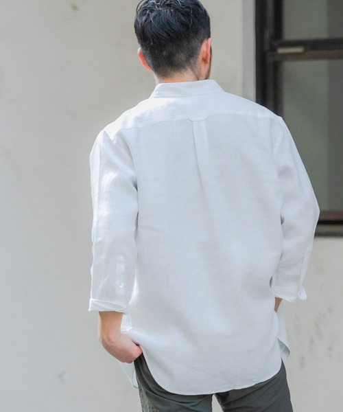 「URBAN RESEARCH ROSSO MEN」 7分袖シャツ SMALL ネイビー メンズ_画像6