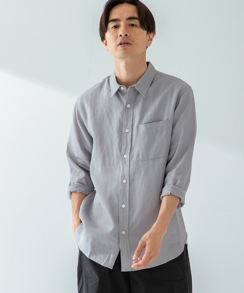 「URBAN RESEARCH ROSSO MEN」 7分袖シャツ SMALL ネイビー メンズ_画像9