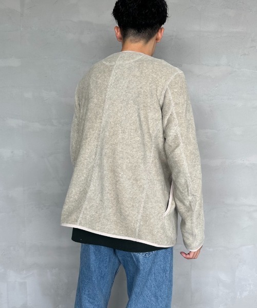 DANTON ライトベージュ　ノーカラージャケット XS Danton（ダントン） ノーカラージャケット 40 グレイッシュベージュ