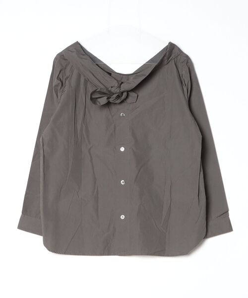 「Unaca」 長袖ブラウス 38 グレー レディース_画像2