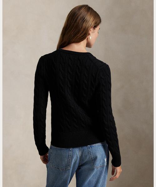 Polo by Ralph Lauren ニットカーディガン ブラック 黒 POLO RALPH LAUREN（ポロ・ラルフローレン） カーディガン ケーブル