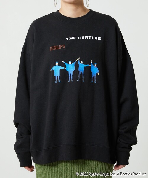 「The Beatles」 スウェットカットソー フリ- ブラック レディース_画像3