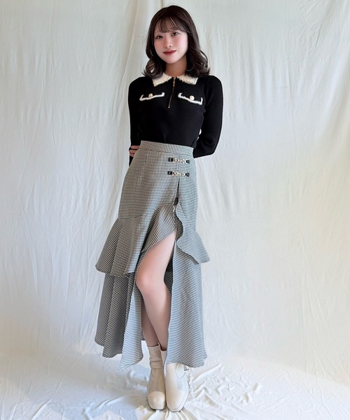 NOMAE（ノーマエ） スカート ビットラッフルスリットスカート