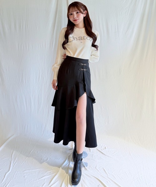 NOMAE（ノーマエ） スカート ビットラッフルスリットスカート