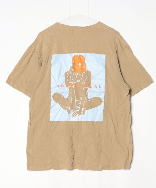 「DOUBLE STEAL」 半袖Tシャツ X-LARGE ベージュ メンズ_画像2