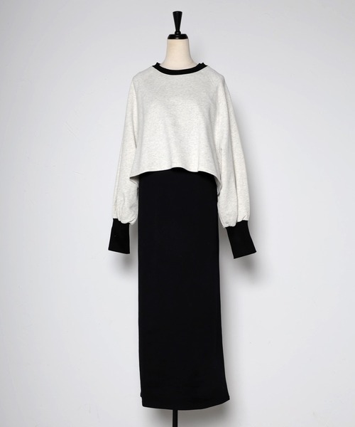 Bonjour Sagan（ボンジュールサガン） コンビワンピース FREE ネイビー