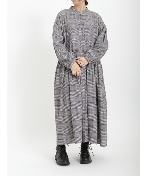 「Samansa Mos2」 長袖ワンピース フリ- ベージュ レディース_画像3