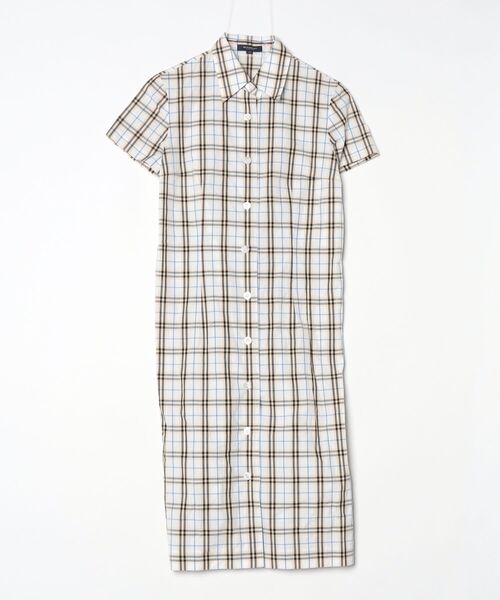 BURBERRY（バーバリー） チェック柄シャツワンピース 38 ホワイト