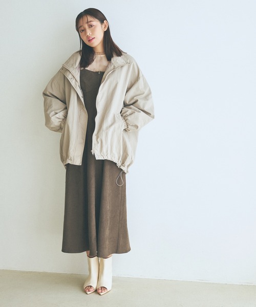「mysty woman」 ナイロンブルゾン FREE カーキ レディース_画像3