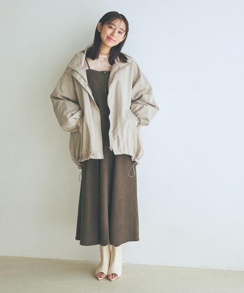 「mysty woman」 ナイロンブルゾン FREE カーキ レディース_画像4