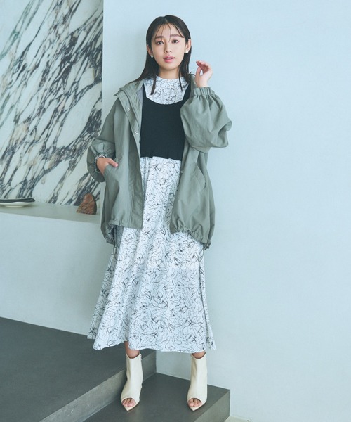 「mysty woman」 ナイロンブルゾン FREE カーキ レディース_画像6