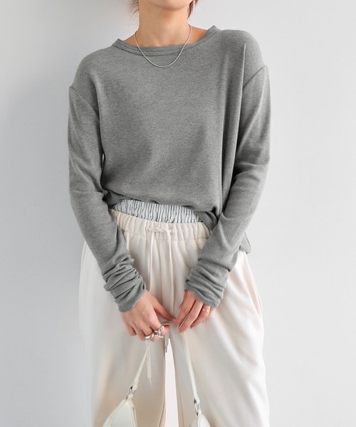 「evernavy」 長袖カットソー M グレー レディース_画像3