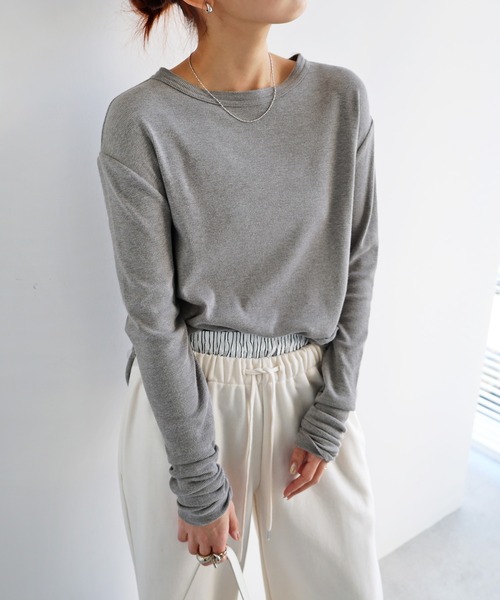 「evernavy」 長袖カットソー M グレー レディース_画像5