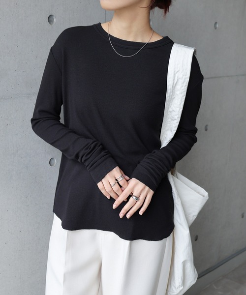 「evernavy」 長袖カットソー M グレー レディース_画像7