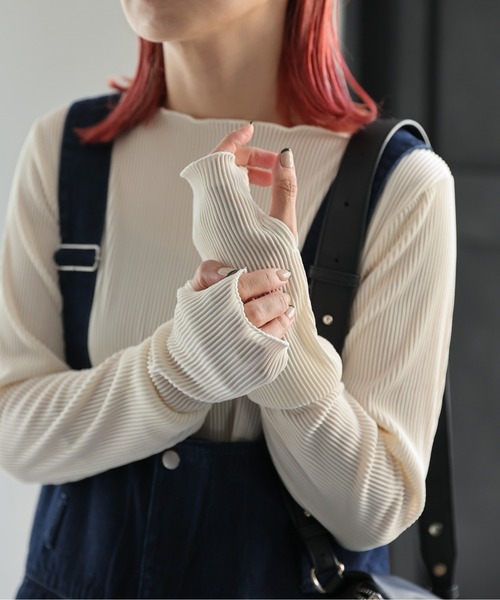 「ap retro」 長袖カットソー FREE アイボリー レディース_画像3