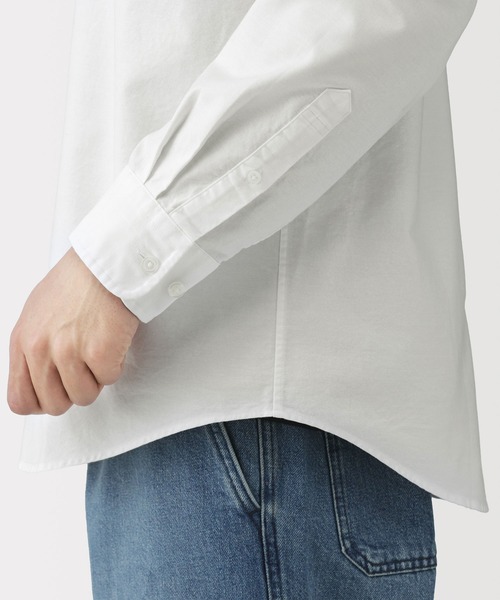 無印良品（MUJI） シャツ 紳士 洗いざらしオックススタンドカラー長袖