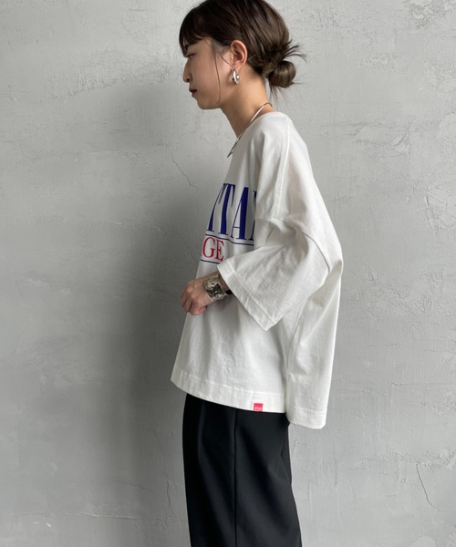 tシャツ 「MANHATTAN PORTAGE/マンハッタンポーテージ」 別注 ショート丈 ロゴプリントTシャツ「追加」 レディースの画像