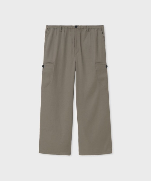 【新品未使用】PS Paul Smithカーゴパンツベージュ ウエストゴム夏素材 PS Paul Smith ワイドパンツ カーゴパンツ ダブルサテン ワイドカーゴ
