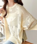 tシャツ 繊細な花柄編みで軽やかに魅せる♪ニュ...の詳細画像3