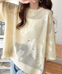 tシャツ 繊細な花柄編みで軽やかに魅せる♪ニュ...の詳細画像4