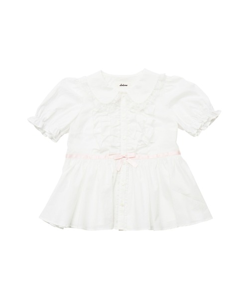 Lolime by mellfy memory ブラウス シャツ ribbon puff sleeve ruffle 
