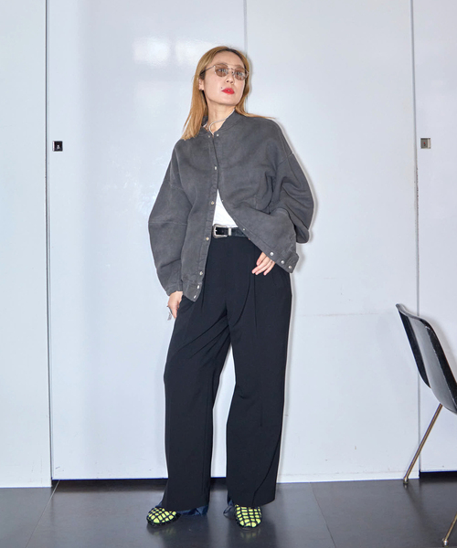 SEEALL トレーナー スウェット 別注 ERGONOMIC SNAP CARDIGAN 「BLACK 