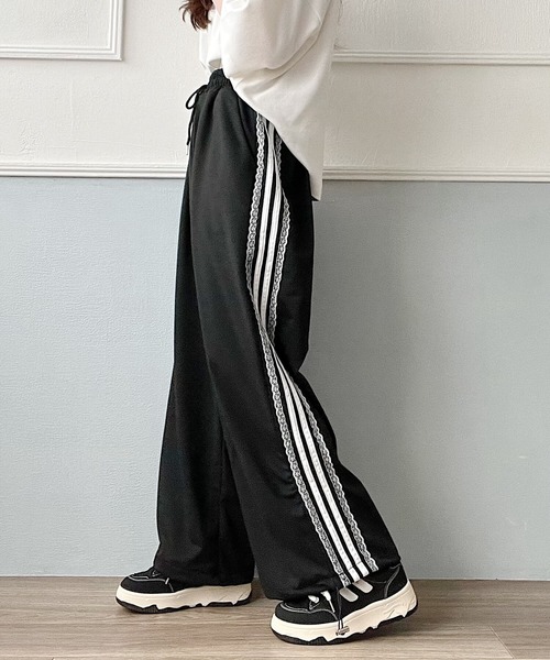 Nana（ファッション） ワイドパンツ スウェットパンツ ジャージ レース
